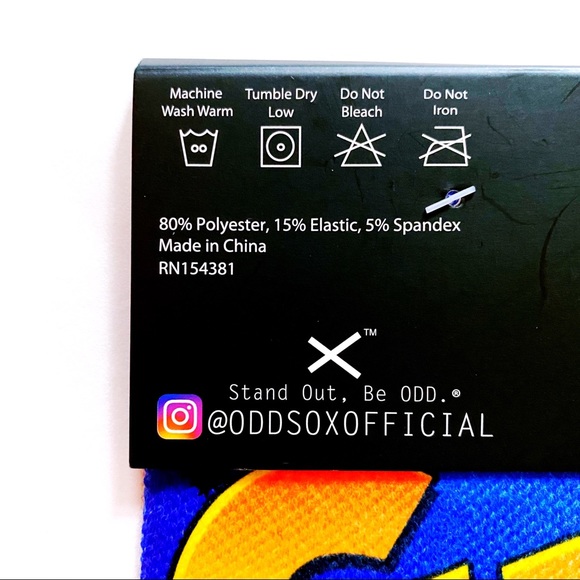 Odd Sox Chee-Z Mac N’ Cheese Crew Socks Blue - Picture 5 of 5